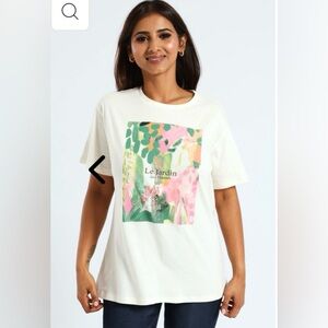 Reserved Artistic Abstract Floral Tee Womens Large